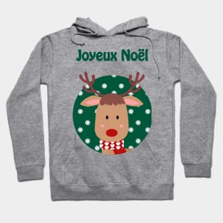 Joyeux Noel - Merry Christmas reindeer wishes (French) Hoodie